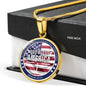 God Bless America Circle Necklace Stainless Steel 18-22" - Express Your Love Gifts