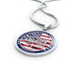 God Bless America Circle Necklace Stainless Steel 18-22" - Express Your Love Gifts