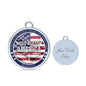God Bless America Flag Stainless Steel or 18k Gold Circle Bangle Bracelet - Express Your Love Gifts