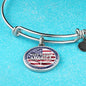 God Bless America Flag Stainless Steel or 18k Gold Circle Bangle Bracelet - Express Your Love Gifts