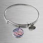 God Bless America Flag Stainless Steel or 18k Gold Circle Bangle Bracelet - Express Your Love Gifts