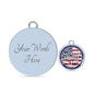 God Bless America Flag Stainless Steel or 18k Gold Circle Bangle Bracelet - Express Your Love Gifts