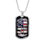 God Bless America Necklace Stainless Steel or 18k Gold Dog Tag 24" Chain-Express Your Love Gifts