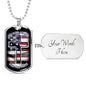 God Bless America Necklace Stainless Steel or 18k Gold Dog Tag 24" Chain-Express Your Love Gifts