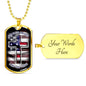 God Bless America Necklace Stainless Steel or 18k Gold Dog Tag 24" Chain-Express Your Love Gifts