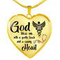 God Bless Me Nurse Gift Heart Pendant Stainless Steel or 18k Gold 18-22" - Express Your Love Gifts