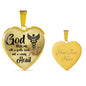 God Bless Me Nurse Gift Heart Pendant Stainless Steel or 18k Gold 18-22" - Express Your Love Gifts