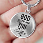 God Gave Me You Circle Necklace Stainless Steel 18-22" - Express Your Love Gifts
