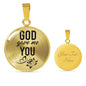 God Gave Me You Circle Necklace Stainless Steel or 18k Gold 18-22" - Express Your Love Gifts