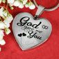 God Gave Me You Faith Gift Necklace Stainless Steel or 18k Gold Heart Pendant 18-22"-Express Your Love Gifts
