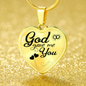 God Gave Me You Faith Gift Necklace Stainless Steel or 18k Gold Heart Pendant 18-22"-Express Your Love Gifts