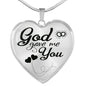 God Gave Me You Faith Gift Necklace Stainless Steel or 18k Gold Heart Pendant 18-22"-Express Your Love Gifts
