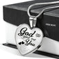 God Gave Me You Faith Gift Necklace Stainless Steel or 18k Gold Heart Pendant 18-22"-Express Your Love Gifts