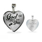 God Gave Me You Faith Gift Necklace Stainless Steel or 18k Gold Heart Pendant 18-22"-Express Your Love Gifts