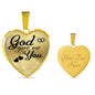 God Gave Me You Faith Gift Necklace Stainless Steel or 18k Gold Heart Pendant 18-22"-Express Your Love Gifts