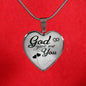 God Gave Me You Faith Gift Necklace Stainless Steel or 18k Gold Heart Pendant 18-22"-Express Your Love Gifts