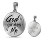 God Guides Me Bible Verse Circle Necklace Stainless Steel or 18k Gold 18-22"-Express Your Love Gifts