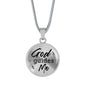 God Guides Me Bible Verse Circle Necklace Stainless Steel or 18k Gold 18-22"-Express Your Love Gifts