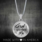 God Guides Me Bible Verse Circle Necklace Stainless Steel or 18k Gold 18-22"-Express Your Love Gifts
