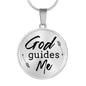God Guides Me Bible Verse Circle Necklace Stainless Steel or 18k Gold 18-22"-Express Your Love Gifts