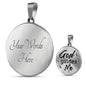 God Guides Me Bible Verse Circle Necklace Stainless Steel or 18k Gold 18-22"-Express Your Love Gifts