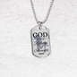 God Is Always Ready To Help Bible Verse Gift Psalm Necklace Stainless Steel or 18k Gold Dog Tag 24" Chain-Express Your Love Gifts