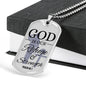 God Is Always Ready To Help Bible Verse Gift Psalm Necklace Stainless Steel or 18k Gold Dog Tag 24" Chain-Express Your Love Gifts
