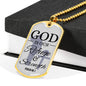 God Is Always Ready To Help Bible Verse Gift Psalm Necklace Stainless Steel or 18k Gold Dog Tag 24" Chain-Express Your Love Gifts