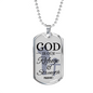 God Is Always Ready To Help Bible Verse Gift Psalm Necklace Stainless Steel or 18k Gold Dog Tag 24" Chain-Express Your Love Gifts