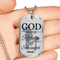 God Is Always Ready To Help Bible Verse Gift Psalm Necklace Stainless Steel or 18k Gold Dog Tag 24" Chain-Express Your Love Gifts