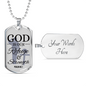 God Is Always Ready To Help Bible Verse Gift Psalm Necklace Stainless Steel or 18k Gold Dog Tag 24" Chain-Express Your Love Gifts