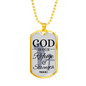 God Is Always Ready To Help Bible Verse Gift Psalm Necklace Stainless Steel or 18k Gold Dog Tag 24" Chain-Express Your Love Gifts