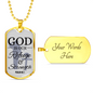 God Is Always Ready To Help Bible Verse Gift Psalm Necklace Stainless Steel or 18k Gold Dog Tag 24" Chain-Express Your Love Gifts