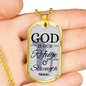 God Is Always Ready To Help Bible Verse Gift Psalm Necklace Stainless Steel or 18k Gold Dog Tag 24" Chain-Express Your Love Gifts