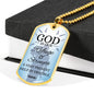 God Is Always Ready To Help Christian Faith Necklace Stainless Steel or 18k Gold Dog Tag 24" Chain-Express Your Love Gifts