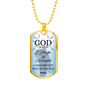 God Is Always Ready To Help Christian Faith Necklace Stainless Steel or 18k Gold Dog Tag 24" Chain-Express Your Love Gifts