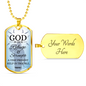 God Is Always Ready To Help Christian Faith Necklace Stainless Steel or 18k Gold Dog Tag 24" Chain-Express Your Love Gifts