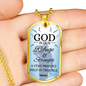 God Is Always Ready To Help Christian Faith Necklace Stainless Steel or 18k Gold Dog Tag 24" Chain-Express Your Love Gifts