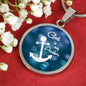 God Is My Anchor Circle Pendant Stainless Steel or 18k Gold 18-22" - Express Your Love Gifts