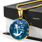 God Is My Anchor Circle Pendant Stainless Steel or 18k Gold 18-22" - Express Your Love Gifts