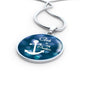 God Is My Anchor Circle Pendant Stainless Steel or 18k Gold 18-22" - Express Your Love Gifts