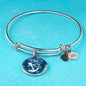 God Is My Anchor Hebrews Scripture Bracelet Blue Circle Stainless Steel or 18k Gold - Express Your Love Gifts