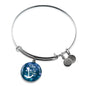 God Is My Anchor Hebrews Scripture Bracelet Blue Circle Stainless Steel or 18k Gold - Express Your Love Gifts