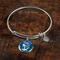 God Is My Anchor Hebrews Scripture Bracelet Blue Circle Stainless Steel or 18k Gold - Express Your Love Gifts