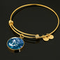 God Is My Anchor Hebrews Scripture Bracelet Blue Circle Stainless Steel or 18k Gold - Express Your Love Gifts