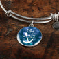 God Is My Anchor Hebrews Scripture Bracelet Blue Circle Stainless Steel or 18k Gold - Express Your Love Gifts