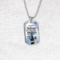 God Is My Refuge And Fortress Necklace Stainless Steel or 18k Gold Dog Tag 24"-Express Your Love Gifts