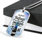 God Is My Refuge And Fortress Necklace Stainless Steel or 18k Gold Dog Tag 24"-Express Your Love Gifts