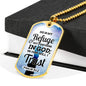 God Is My Refuge And Fortress Necklace Stainless Steel or 18k Gold Dog Tag 24"-Express Your Love Gifts