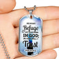 God Is My Refuge And Fortress Necklace Stainless Steel or 18k Gold Dog Tag 24"-Express Your Love Gifts